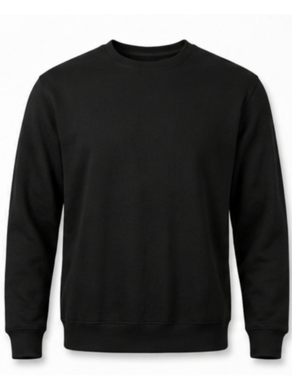 Hangout Unisex Black Crewneck Sweatshirt, Plain Pullover Fleece Crew Neck S-3XL